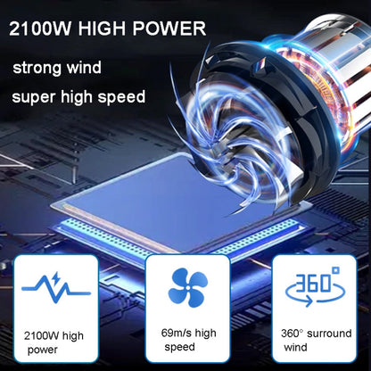 2100W Dog Hair Dryer Stepless Speed Hair Dryer Pet Water Blower 220V AU Plug (Black and Blue)