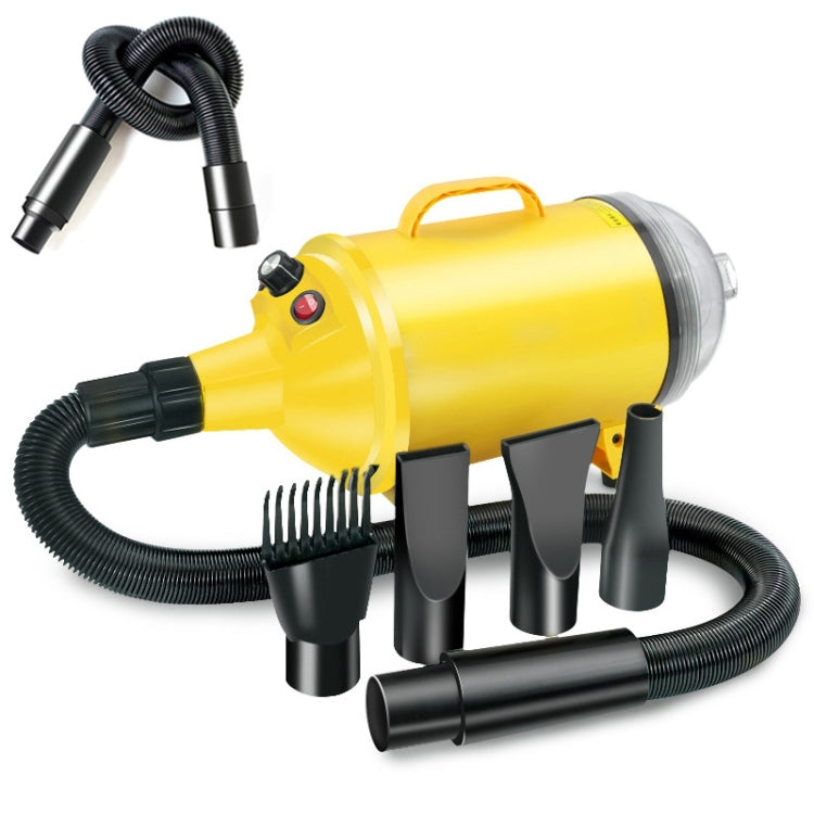 2100W Dog Dryer Stepless Speed Pet Hair Dryer With Vacuum 220V AU Plug (Pure Yellow)