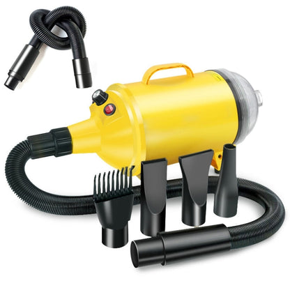 2100W Dog Dryer Stepless Speed Pet Hair Dryer With Vacuum 220V AU Plug (Pure Yellow)