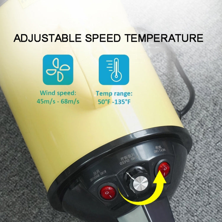 2100W Dog Dryer Stepless Speed Pet Hair Dryer With Vacuum 220V EU Plug (Pure Black)