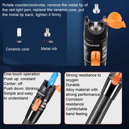 Rynx | 50MW Fiber Red Light Test Pen Red Light Sources Through Optical Pen Optical Fiber Detection