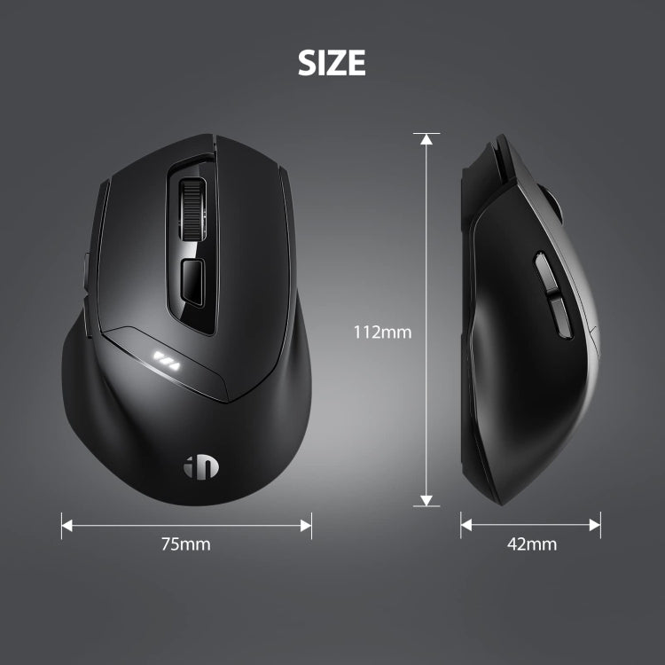 Rynx | Inphic DR01 Bluetooth 3 Mode Wireless Mouse Charging Silent Office Gaming Laptop Computer Home Use (Black)
