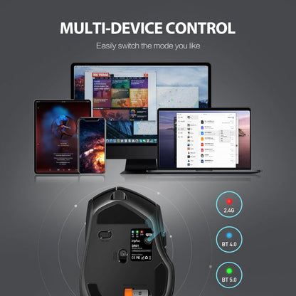 Rynx | Inphic DR01 Bluetooth 3 Mode Wireless Mouse Charging Silent Office Gaming Laptop Computer Home Use (Black)