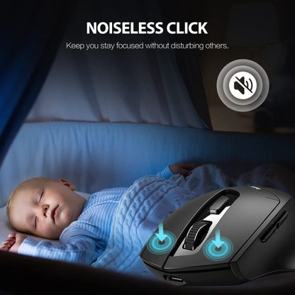Rynx | Inphic DR01 Bluetooth 3 Mode Wireless Mouse Charging Silent Office Gaming Laptop Computer Home Use (Black)