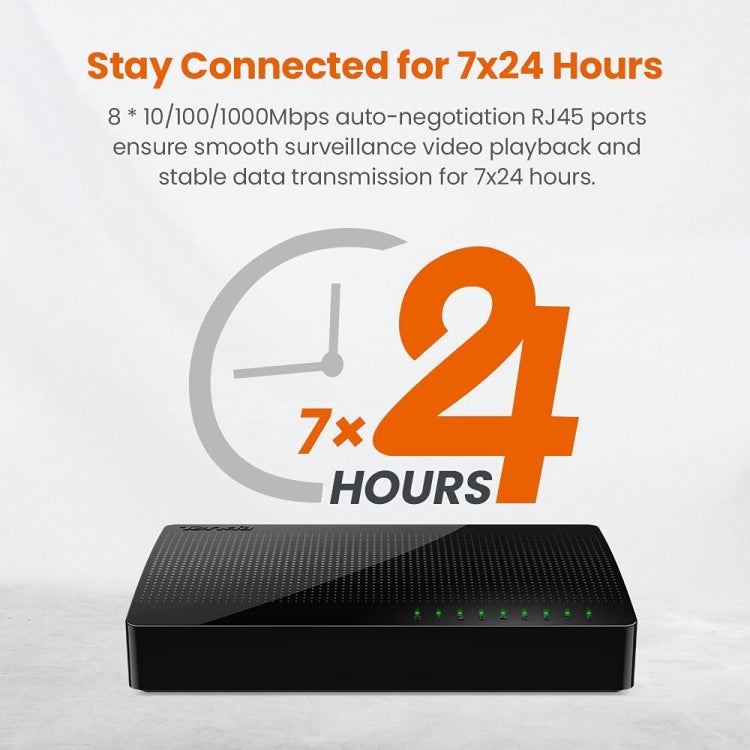 Rynx | Tenda SG108 100/1000M Desktop Network Switch 8 Port Gigabit Desktop Switch Ethernet Switch LAN Hub (AU Plug)