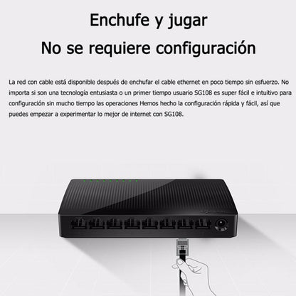 Rynx | Tenda SG108 100/1000M Desktop Network Switch 8 Port Gigabit Desktop Switch Ethernet Switch LAN Hub (AU Plug)