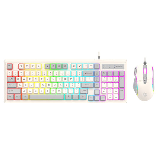 Rynx | K-Snake Wired E-Sports Keyboard Mouse Mechanical Feel 98 Keys Desktop Computer Notebook Keyboard, Style: Keyboard+Mouse (Gray)