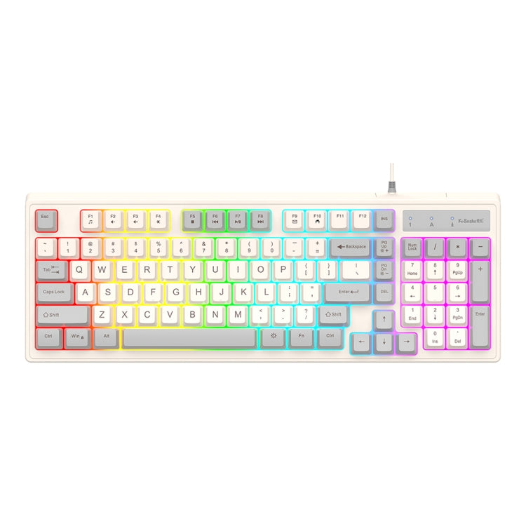 Rynx | K-Snake Wired E-Sports Keyboard Mouse Mechanical Key 98 Keys Desktop Computer Notebook Keyboard, Style: Single Keyboard (Gray)