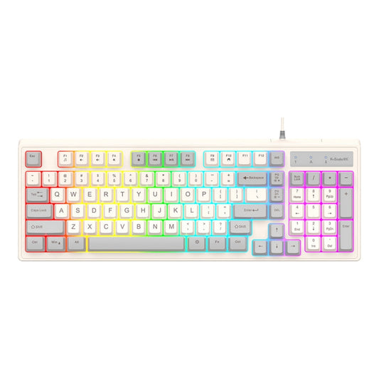 Rynx | K-Snake Wired E-Sports Keyboard Mouse Mechanical Key 98 Keys Desktop Computer Notebook Keyboard, Style: Single Keyboard (Gray)