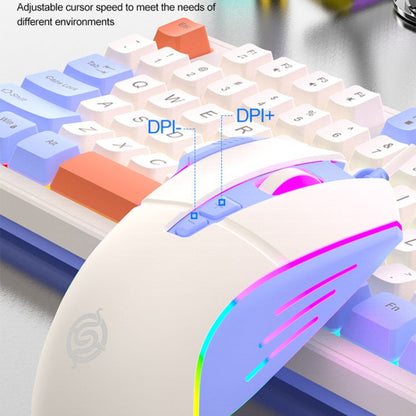 Rynx | K-Snake Wired E-Sports Keyboard Mouse Mechanical Feel 98 Keys Desktop Computer Laptop Keyboard, Style: Single Keyboard (Pink)