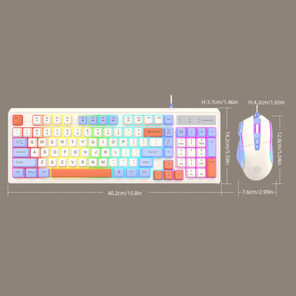 Rynx | K-Snake Wired E-Sports Keyboard Mouse Mechanical Feel 98 Keys Desktop Computer Laptop Keyboard, Style: Single Keyboard (Pink)
