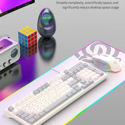 Rynx | K-Snake Wired E-Sports Keyboard Mouse Mechanical Feel 98 Keys Desktop Computer Notebook Keyboard, Style: Keyboard+Mouse (Gray)