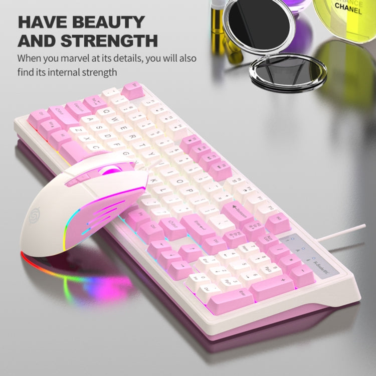 Rynx | K-Snake Wired E-Sports Keyboard Mouse Mechanical Key 98 Keys Desktop Computer Notebook Keyboard, Style: Single Keyboard (Gray)