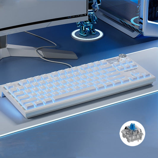 Rynx | LANGTU LT84 Mechanical Illuminated Keyboard, Style: Wired Single Mode Green Switch (White)