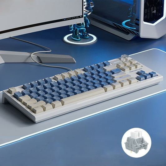 Rynx | LANGTU LT84 Mechanical Luminous Keyboard, Style: Wired Single Mode Silver Gray Shaft (Dawn)