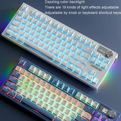 Rynx | LANGTU LT84 Mechanical Luminous Keyboard, Style: Wired Single Mode Silver Gray Shaft (Dawn)