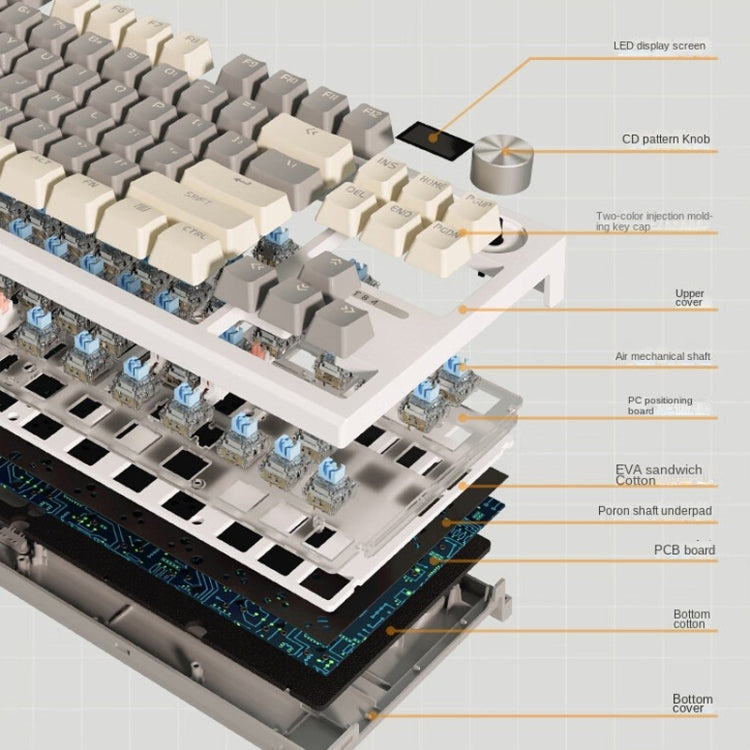 Rynx | LANGTU LT84 Mechanical Illuminated Keyboard, Style: Wireless Tri-Mode RGB Sea-Air Axis Pro (Nightfall)