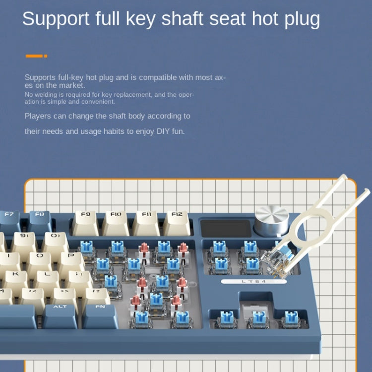 Rynx | LANGTU LT84 Mechanical Luminous Keyboard, Style: Wired Single Mode Silver Gray Shaft (Dawn)
