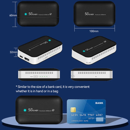 Rynx | PW100 4G LTE Mobile Router USB Hotspot Portable Power Bank Pocket WLAN (Black)