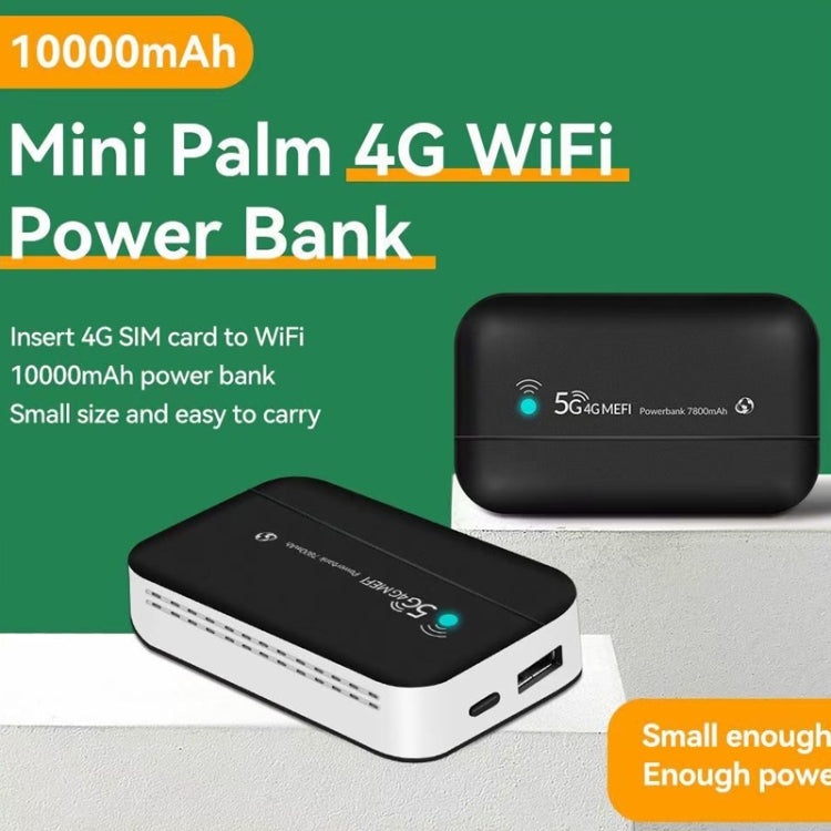 Rynx | PW100 4G LTE Mobile Router USB Hotspot Portable Power Bank Pocket WLAN (Black)