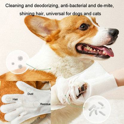 6 pieces / pack KIMHOME Pet No-Rinse Gloves Wipes Dogs Cats Bathing Deodorizing Cleaning Dry Cleaning Pet Supplies