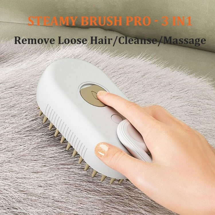 Pet Electric Spray Comb Rechargeable Cat Steam Brush Cleaning Tool (Coffee)