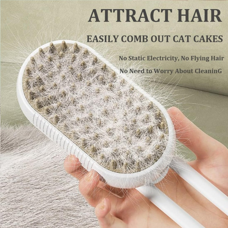 Pet Electric Spray Comb Rechargeable Cat Steam Brush Cleaning Tool (Coffee)