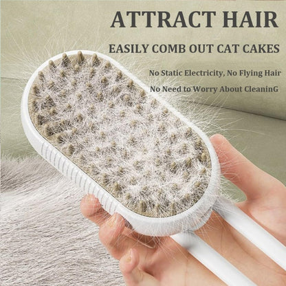 Pet Electric Spray Comb Rechargeable Cat Steam Brush Cleaning Tool (Coffee)