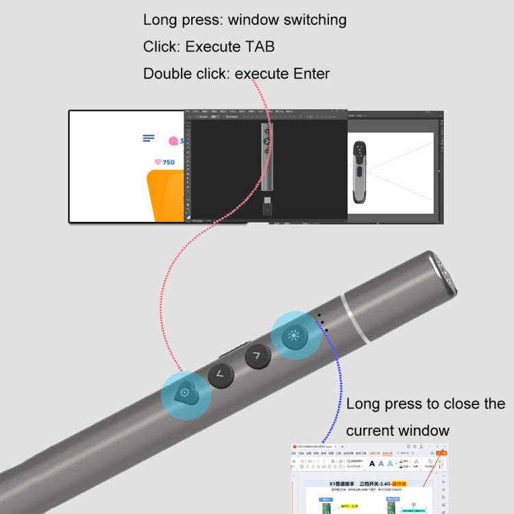 Rynx | Conference Teaching Page Page Turner Pen Electronic Telescope Pointer Laser Pointer PPT Wireless Presenter