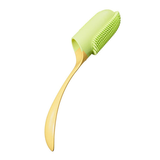 Pet Finger Toothbrush with Handle Dogs and Cats Oral Cleaning Tools (Yellow)