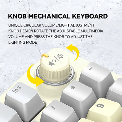 Rynx | T-WOLF T50 97-Key RGB Illuminating Color Change Gaming Mechanical Keyboard with Key, Color: White B