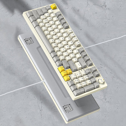 Rynx | T-WOLF T50 97-Key RGB Illuminating Color Change Gaming Mechanical Keyboard with Key, Color: White B