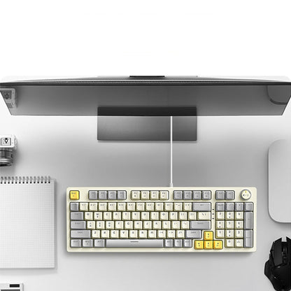 Rynx | T-WOLF T50 97-Key RGB Illuminating Color Change Gaming Mechanical Keyboard with Key, Color: White B