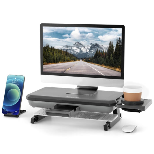 Rynx | Oimaster Monitor stand height adjustable laptop holder with storage drawer, specification: upgrade