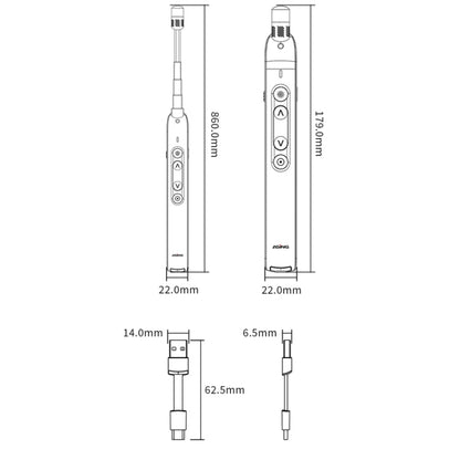 Rynx | ASING A31 Multifunctional presentation remote control with telescopic teaching rod, designed for touchscreen