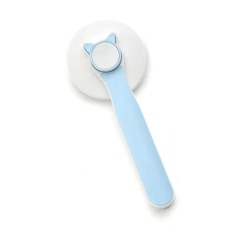 Self-cleaning de-shedding needle comb for cats cleaning care hair removal comb (Blue)
