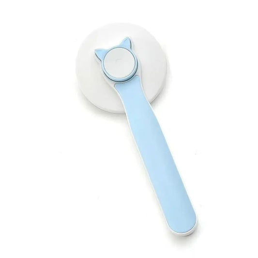 Self-cleaning de-shedding needle comb for cats cleaning care hair removal comb (Blue)