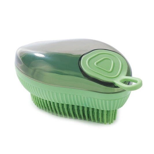 Dog cleaning supplies refillable shower gel type cat dog massage bath brush, style: fine tip (green)