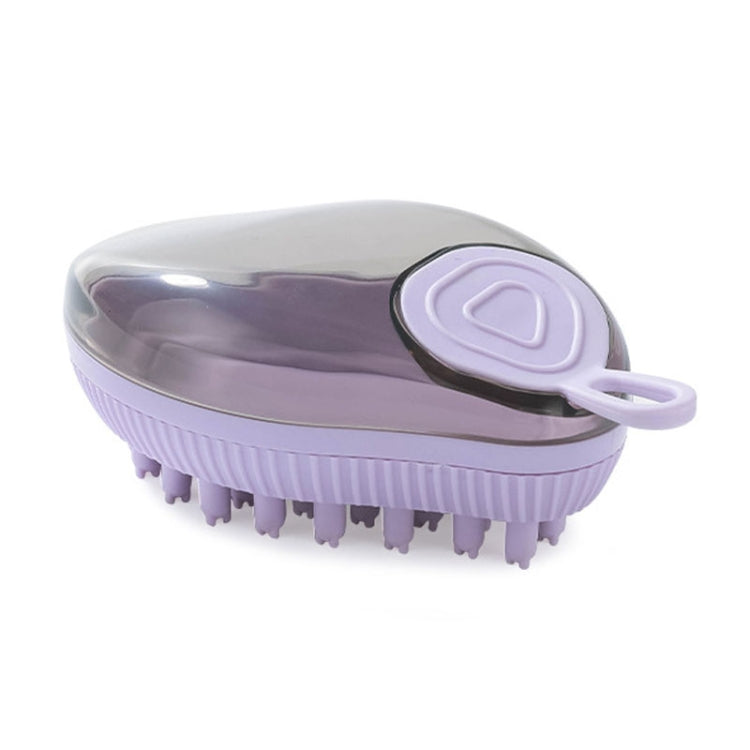 Dog cleaning accessories Refillable shower gel type cat dog massage bath brush, style: Thick end (Purple)
