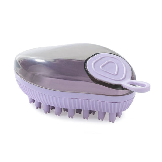 Dog cleaning accessories Refillable shower gel type cat dog massage bath brush, style: Thick end (Purple)