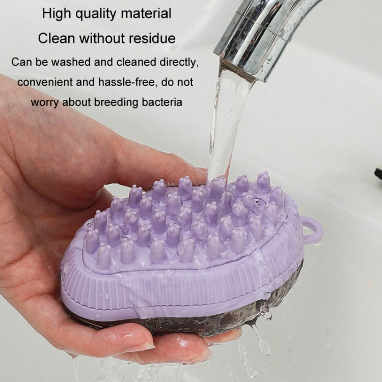 Dog Cleaning Accessories Refillable Shower Gel Type Cats Dog Massage Bath Brush, Style: Thick End (Green)