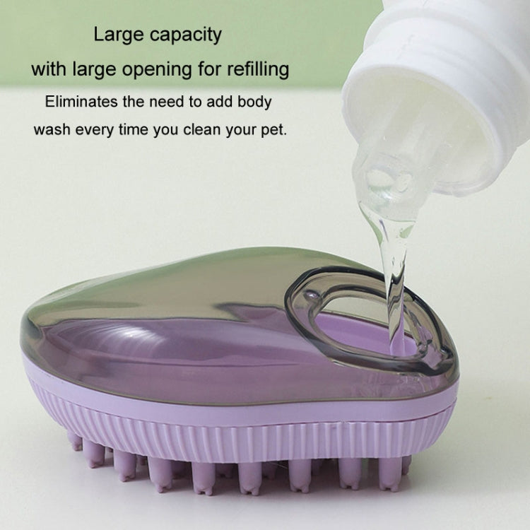 Dog cleaning accessories Refillable shower gel type cat dog massage bath brush, style: Thick end (Purple)
