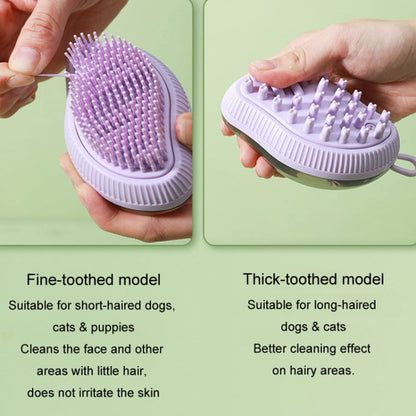 Dog Cleaning Accessories Refillable Shower Gel Type Cats Dog Massage Bath Brush, Style: Thick End (Green)