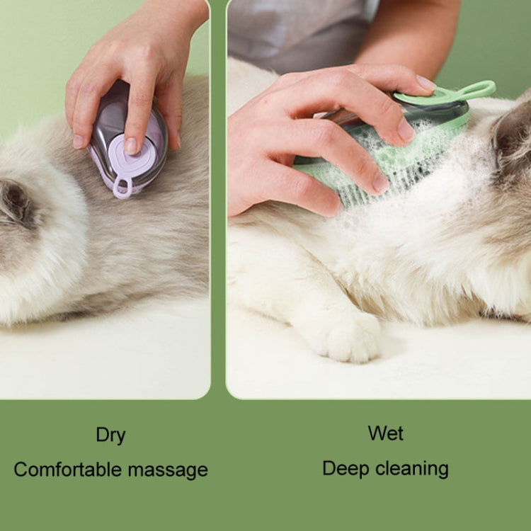 Dog Cleaning Accessories Refillable Shower Gel Type Cats Dog Massage Bath Brush, Style: Thick End (Green)