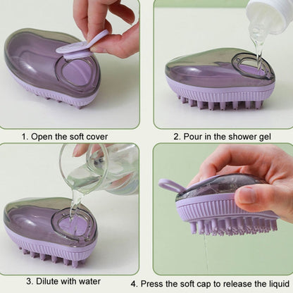 Dog cleaning supplies refillable shower gel type cat dog massage bath brush, style: fine tip (green)