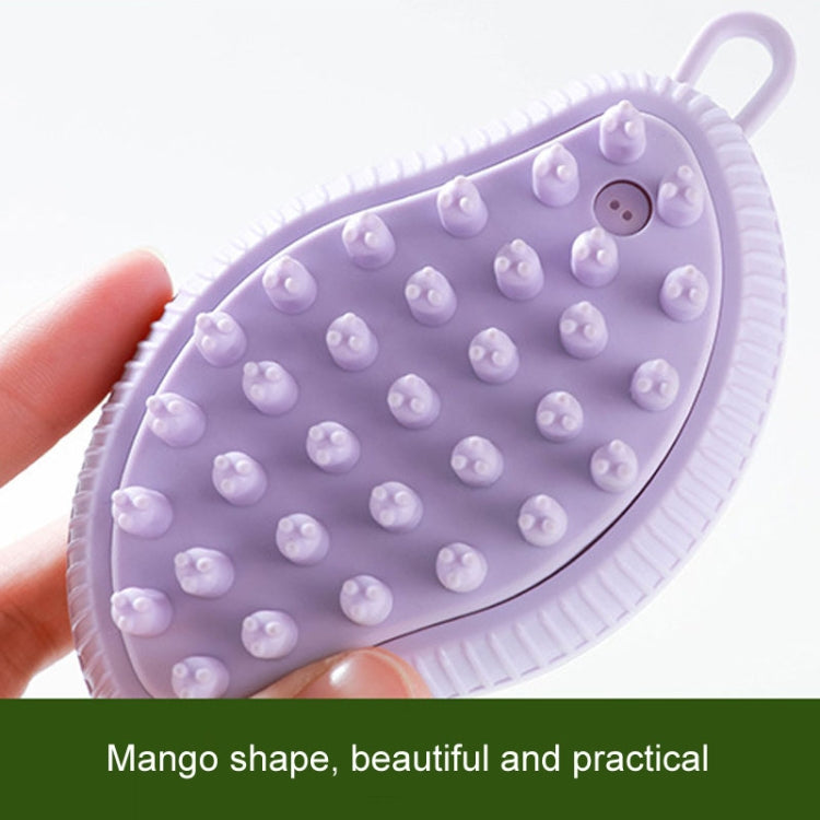 Dog cleaning accessories Refillable shower gel type cat dog massage bath brush, style: Thick end (Purple)