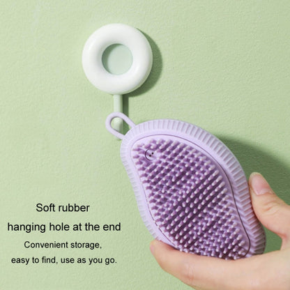 Dog cleaning accessories Refillable shower gel type cat dog massage bath brush, style: Thick end (Purple)