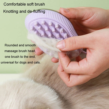 Dog cleaning accessories Refillable shower gel type cat dog massage bath brush, style: Thick end (Purple)
