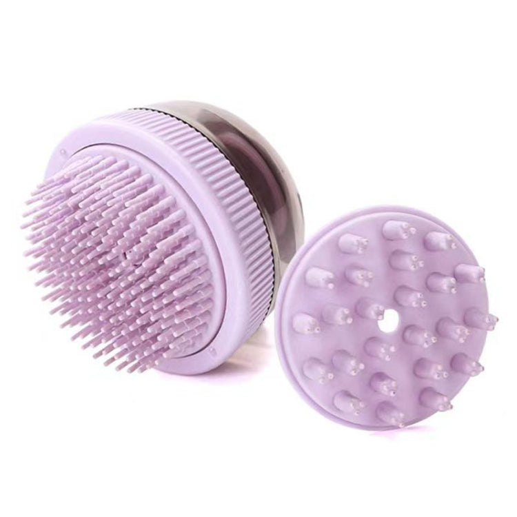 Pet care supply capsule refillable shower gel type cats dogs bathing massage brush (Purple)