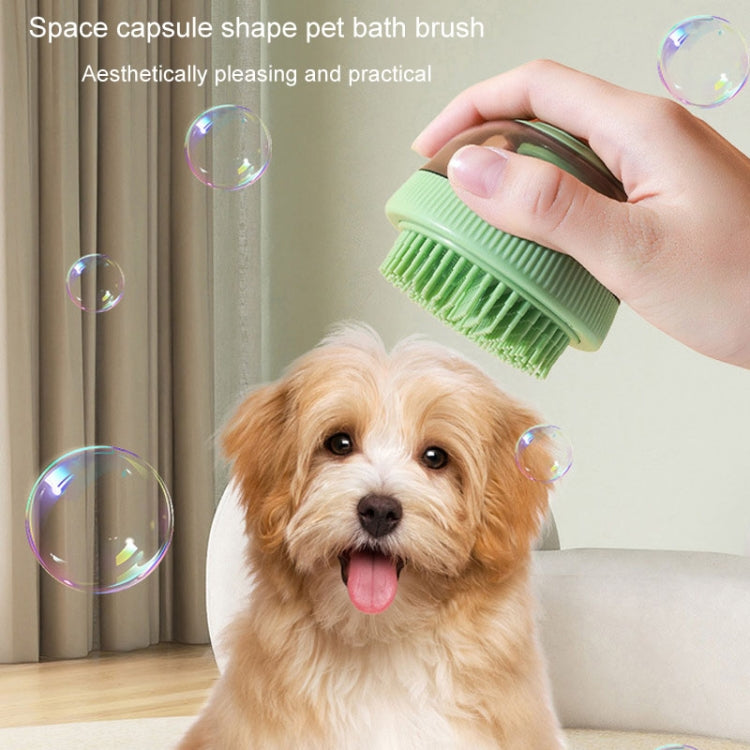 Animal cleaning accessories capsule refillable shower gel type cats dogs bathing massage brush (Green)